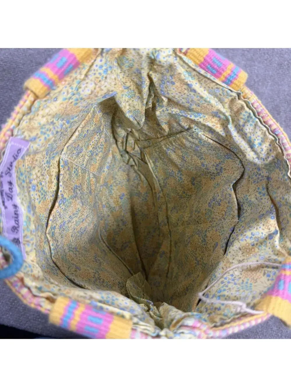 Rainy Day Studio Handwoven Artisan Tote Bag Boho Floral Lined Cottagecore